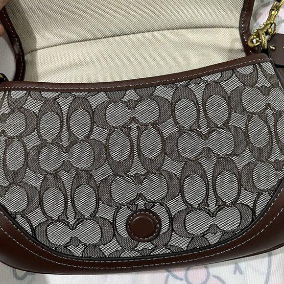 Signature Jacquard Top Handle Shoulder Bag Coach - Picture 9 of 12